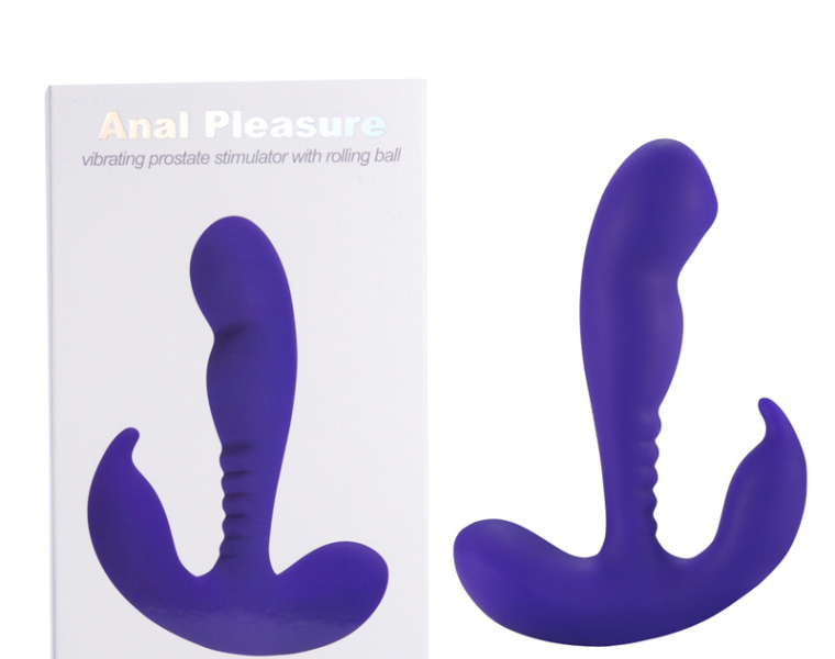    ANAL VIBRATING PROSTATE STIMULATOR WITH ROLLING BALL PURPLE