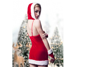 Новогоднее платье (S/M, красный)